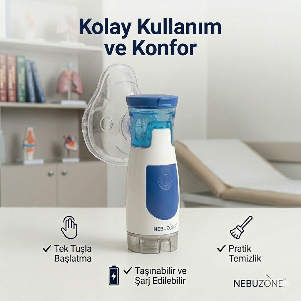 Nebuzone Pro Taşınabilir Şarjlı Nebülizatör Cihazı